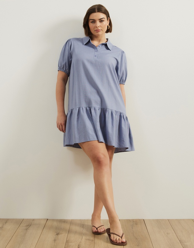 Atmos&Here Curvy - Lola Linen Blend Shirt Dress