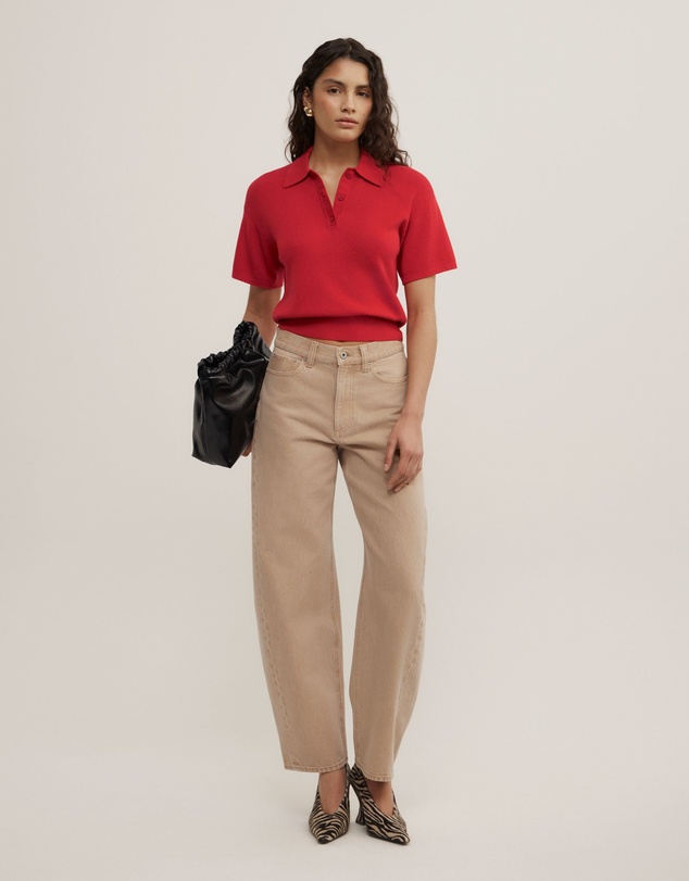 Witchery - Knit Short Sleeve Polo Top
