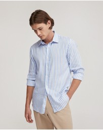 Oxford - Fergus Linen Striped Shirt