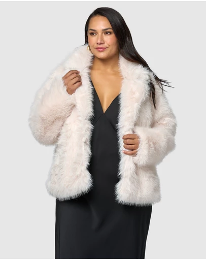 Pink Dusk by Curve Project - Seductive Charm Faux Fur Coat