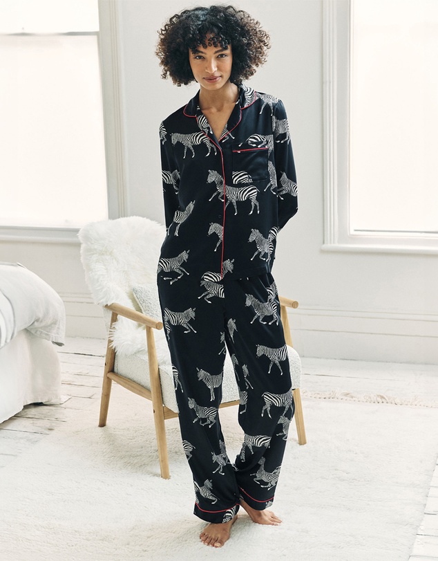 Chelsea Peers - Satin Zebra Print Long Pyjama Set