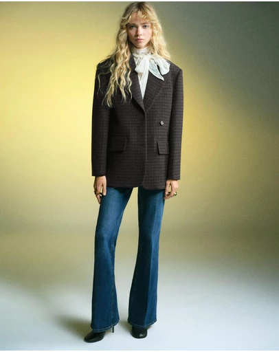 M.N.G - Micro Houndstooth Wool Blazer