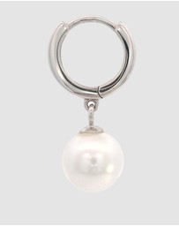 Georgini - Georgini Adagio Nine-2-Five Pearl Hoop Earrings Silver