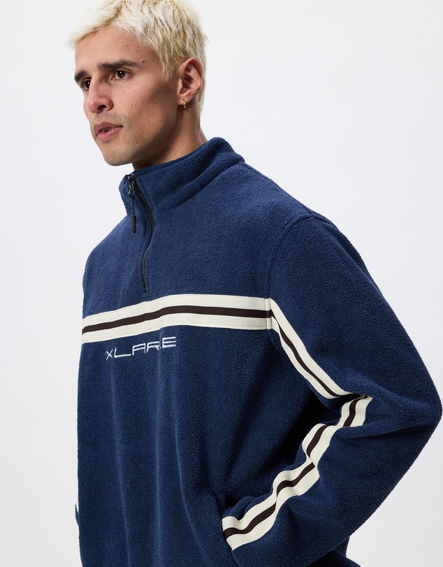 X-Large - Stripe Polar Fleece 1/4 Zip