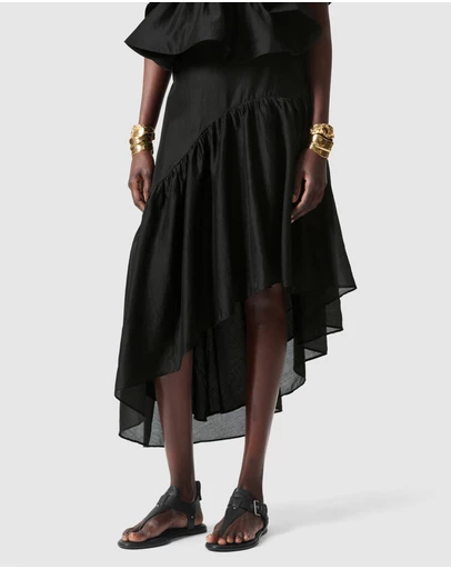 & Other Stories - Asymmetric Ruffle Midi Skirt