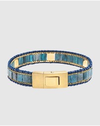 Nialaya Jewellery - Blue Apatite Stud Bracelet