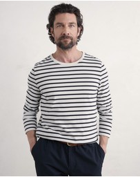 Seasalt - Seasalt Cornwall Navy Crew Neck Sailor Shirt in Organic Cotton