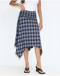 Dazie - Hamilton Hanky Hem Check Midi Skirt
