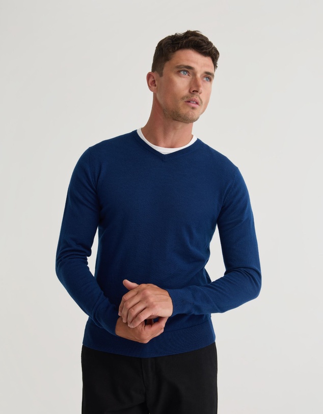 Oxford - Basic V-Neck Pure Wool Pullover