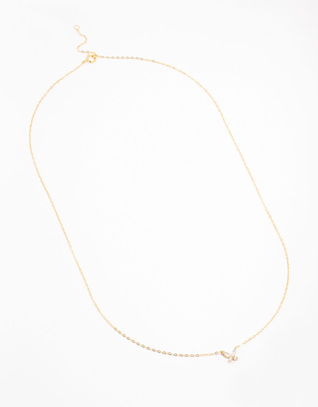 Lovisa - Gold Plated Sterling Silver Cubic Zirconia Mini Butterfly Necklace