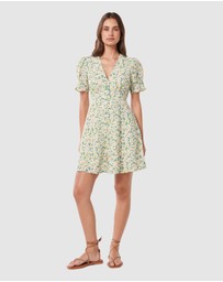 Forever New - Saffron Printed Linen Mini Sun Dress