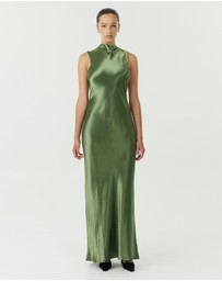 Third Form - Satin Bias Cowl Back Maxi Dress