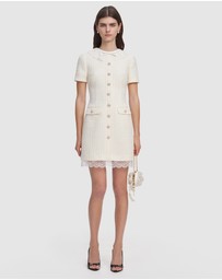 Self Portrait - Boucle Lace Trim Mini Dress