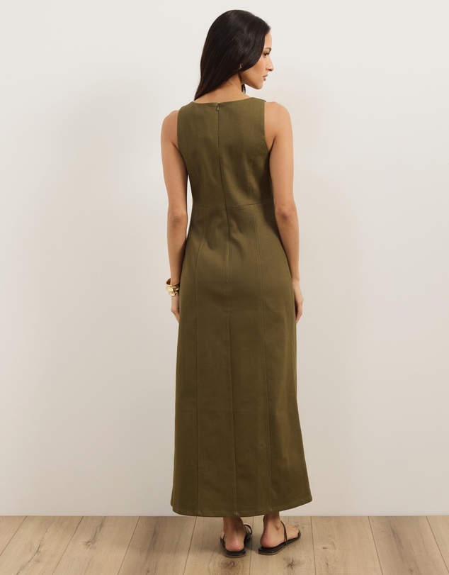 Atmos&Here - Cece Cotton Twill Maxi Dress
