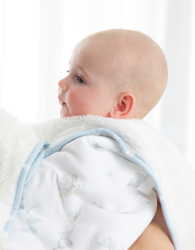 Living Textiles - Sherpa Blanket - Elephant Playtime