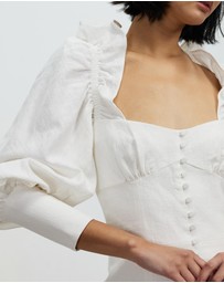 Asilio - Ruffle Long Sleeve Linen Dress