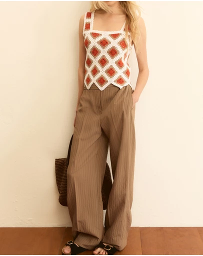 Emme - White Crochet Knit Tank