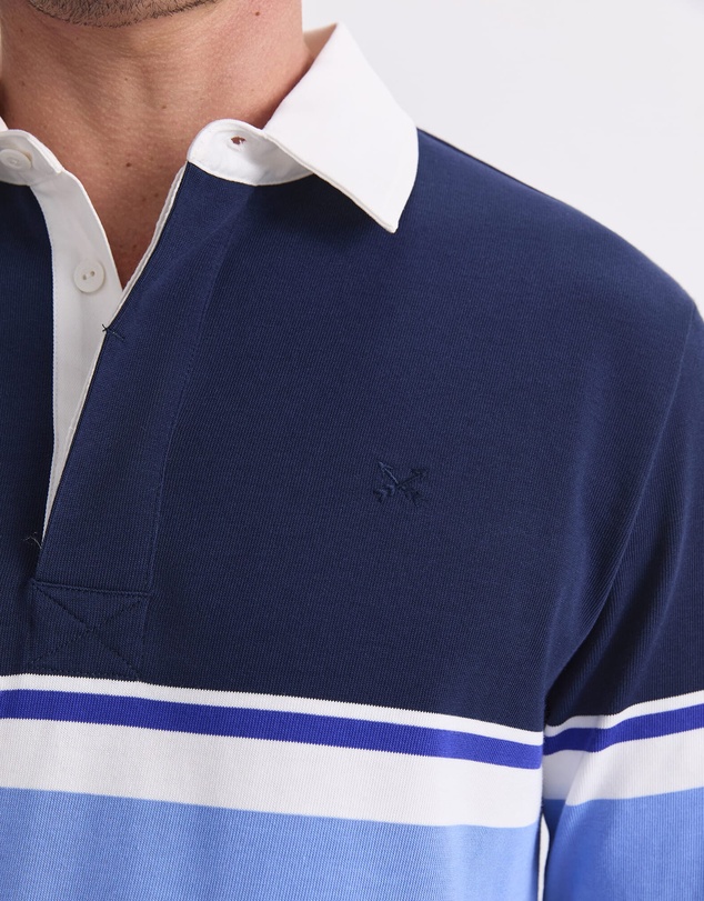Sportscraft - Long Sleeve Stripe Rugby Polo