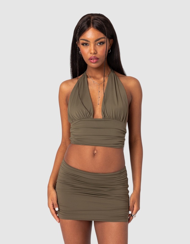 EDIKTED - Kenya Gathered Halter Top