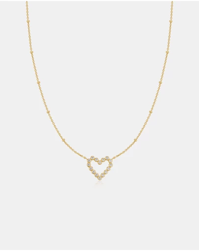 Ania Haie - Gold Bezel-Set Round Open Heart Necklace