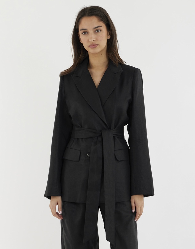 Amelius - Mia Double Breasted Tie Blazer