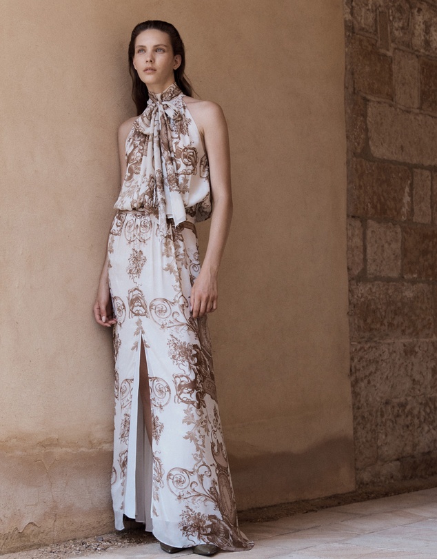 Carla Zampatti - Renaissance Georgette Halter Dress