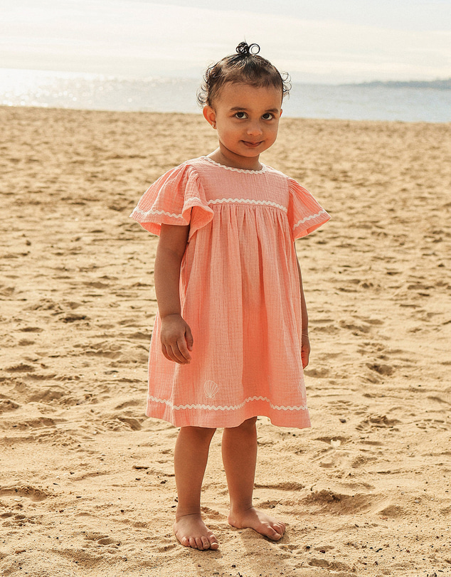 Kynd Baby - Embroidered Dress in Hibiscus
