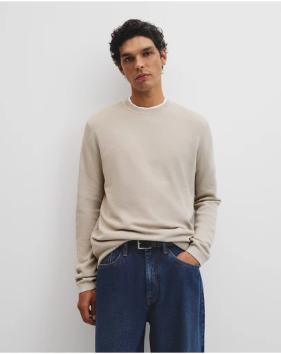 Country Road - Australian Good Earth Cotton Pique Crew Neck Knit