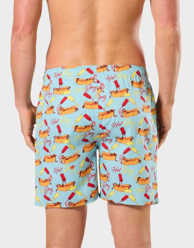 Mitch Dowd - Mitchdowd Mens 2 Pack Sleep Shorts - Hot Dog Print & Green Check