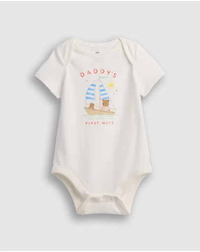 GAP - Graphic Jersey SS FF Single Bodysuit - Babies