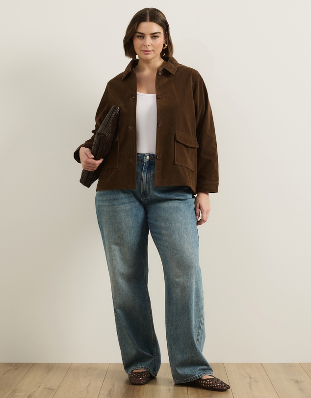 Atmos&Here Curvy - Nell Faux Suede Shacket