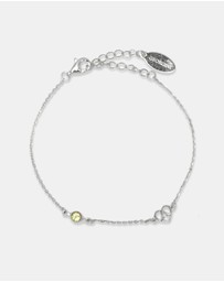 Georgini - Natural Peridot And Two Natural Diamond August Silver Bracelet
