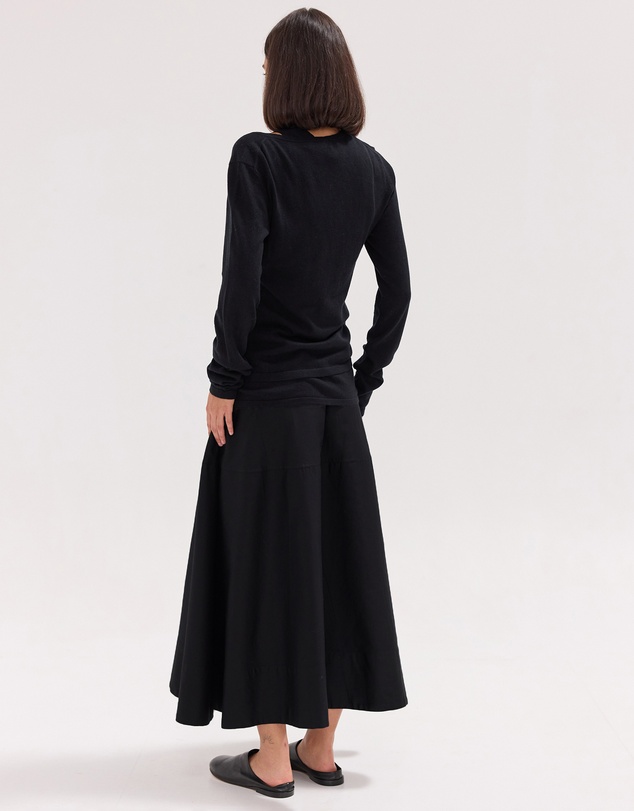 Cloth & Co. - The Poplin Maxi Skirt Black