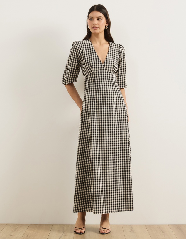 Atmos&Here - Molli V-Neck Short Sleeve Midi Dress