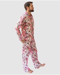 Sant And Abel - Men's Martinique® Pink Banana Leaf Long PJ Set