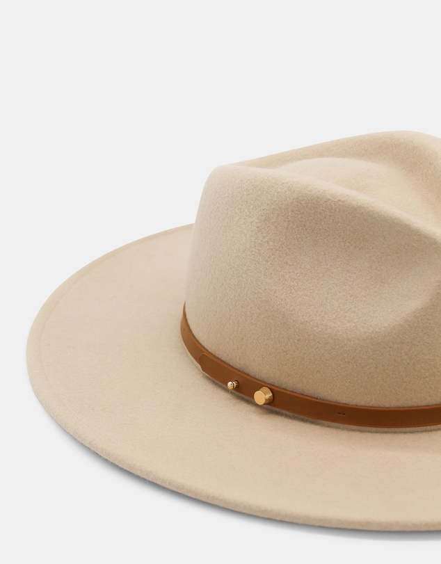 Morgan & Taylor - Dove Wool Fedora in Beige