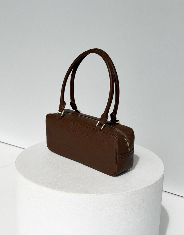 Morgan & Taylor - Mackenzie Rectangle Shoulder Handbag in Chocolate Brown