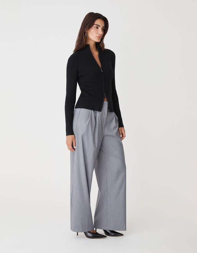 Forcast - Blake Ribbed Zip Cardigan