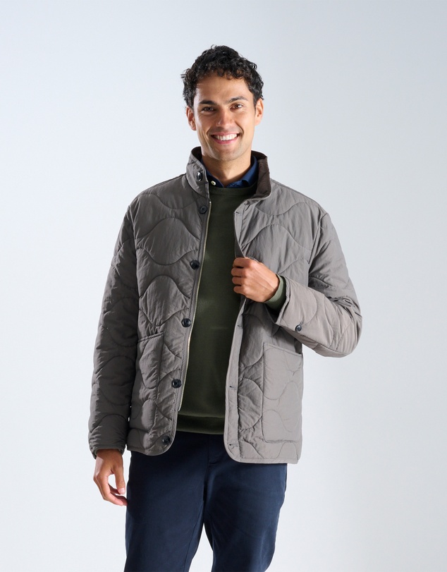 3 Wise Men - 3 Wise Men Quilted Jacket Charcoal