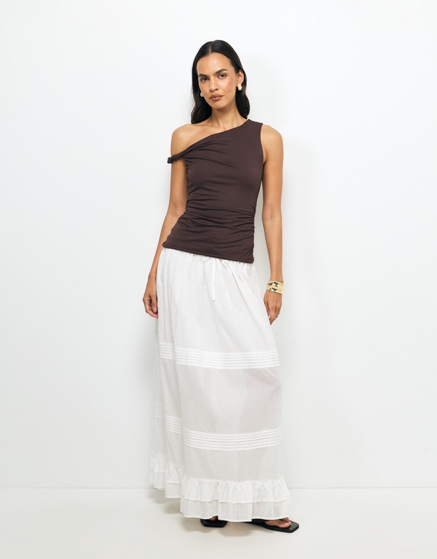 AERE - Tiered Hem Cotton Skirt