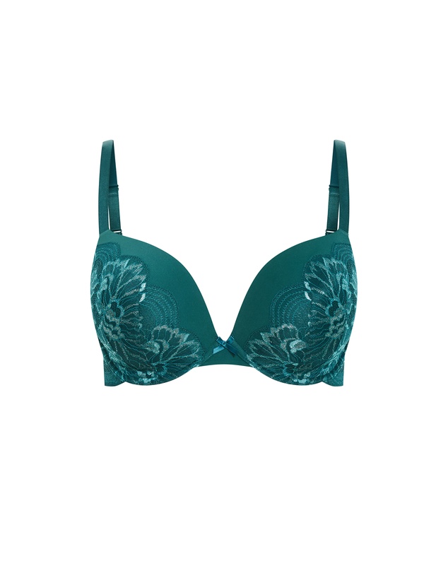 City Chic - Plus size Martine Uplift Bra - deep teal