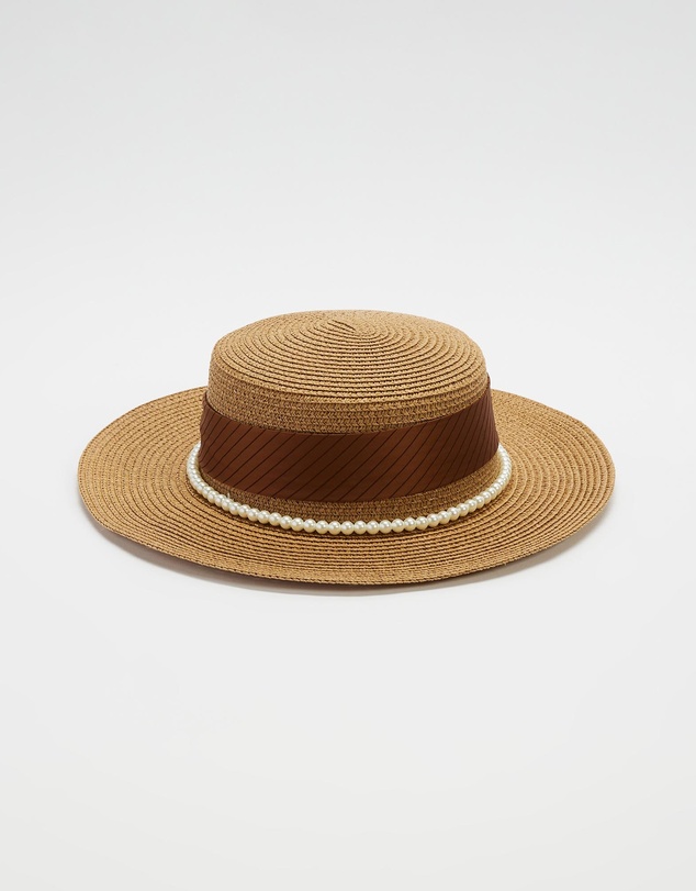Mossée - Lucy Handmade Pearl Straw Woven Hat
