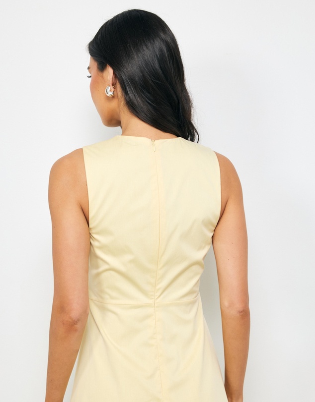 AERE - Willa Twist Front Cotton Midi Dress