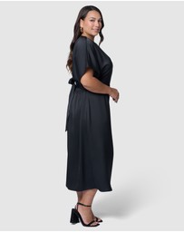 Pink Dusk by Curve Project - Lust Unleashed Satin Midi Dress