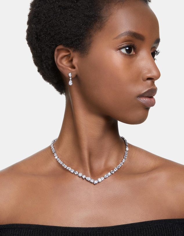 Swarovski - Mesmera set, Mixed cuts, White, Rhodium plated