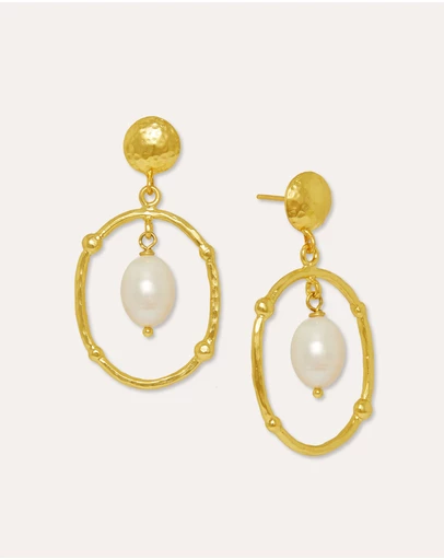 Ottoman Hands - Sloane Pearl Drop Stud Earrings