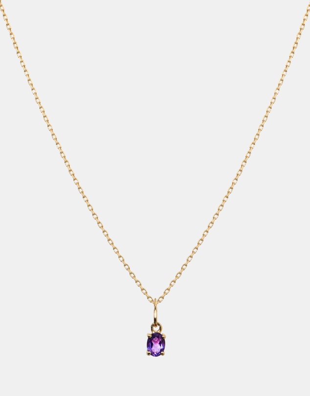 Luna Rae - Solid Gold - Amethyst Necklace