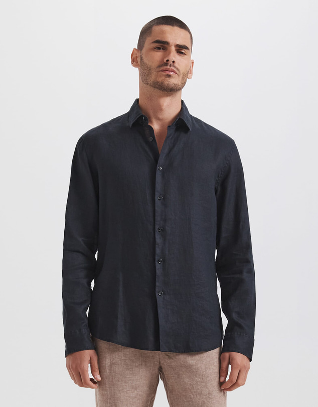 SABA - Anderson Long Sleeve Classic Linen Shirt