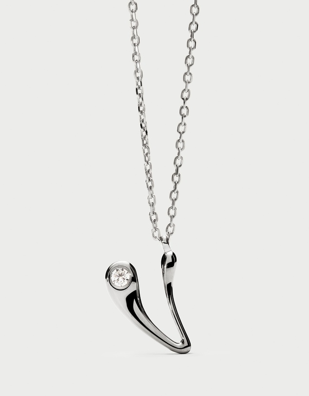 PDPAOLA - Initial 2026 V Silver Pendant Necklace