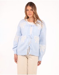 Petal & Pup - Vienna Bow Cardigan - Pale Blue